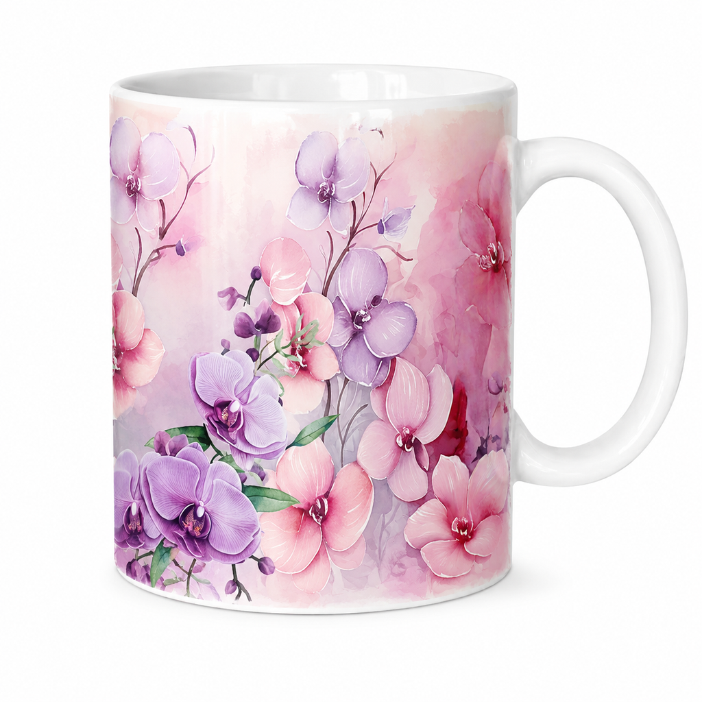Christian Floral Mug – Simply Blessed Faith Gift with Pink Purple Flowers