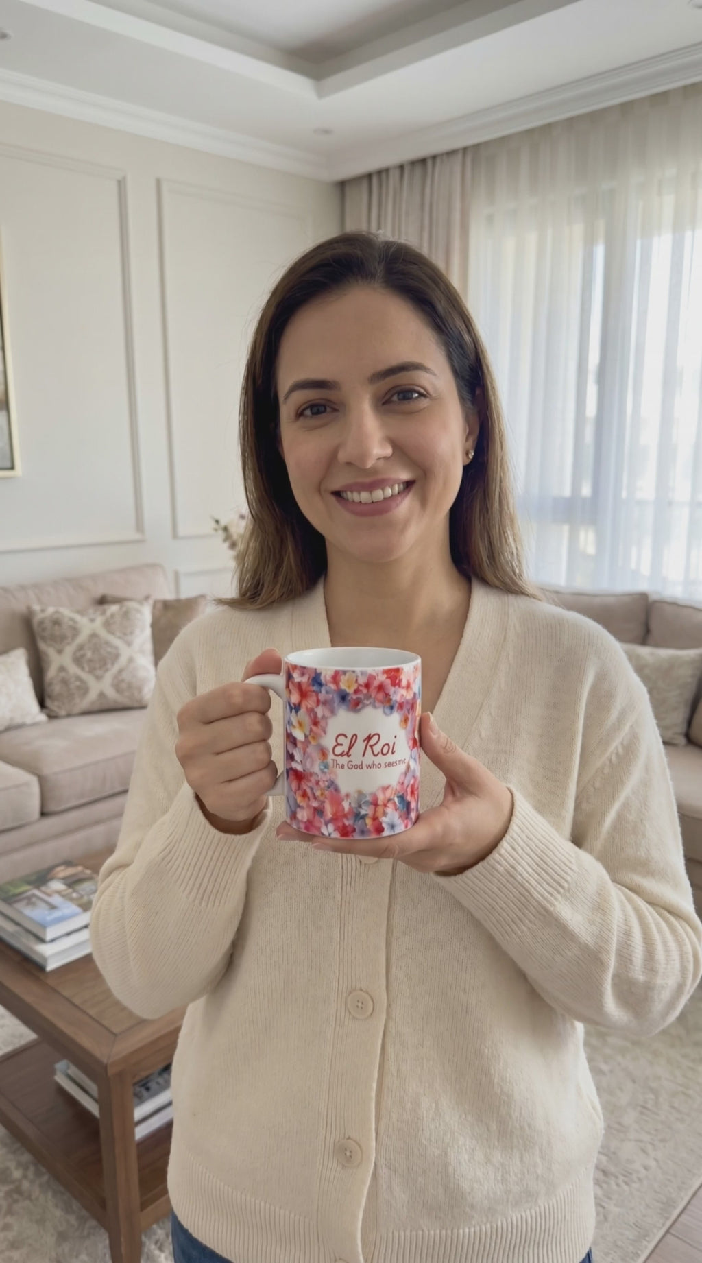 El Roi Floral Mug, The God Who Sees Me, Christian Faith Gift